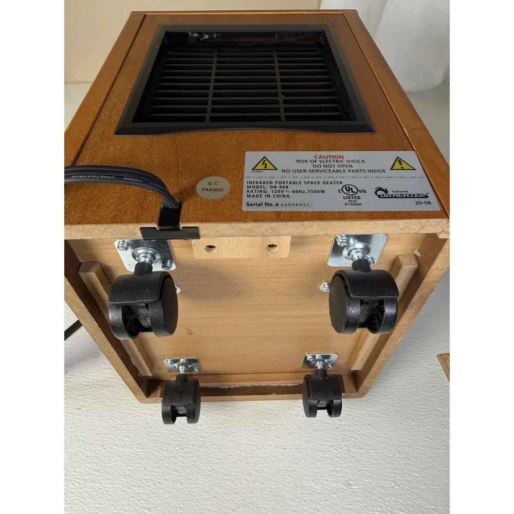 Portable Space Heater 1500-Watt Infrared Floor Mount with Dual Heating System